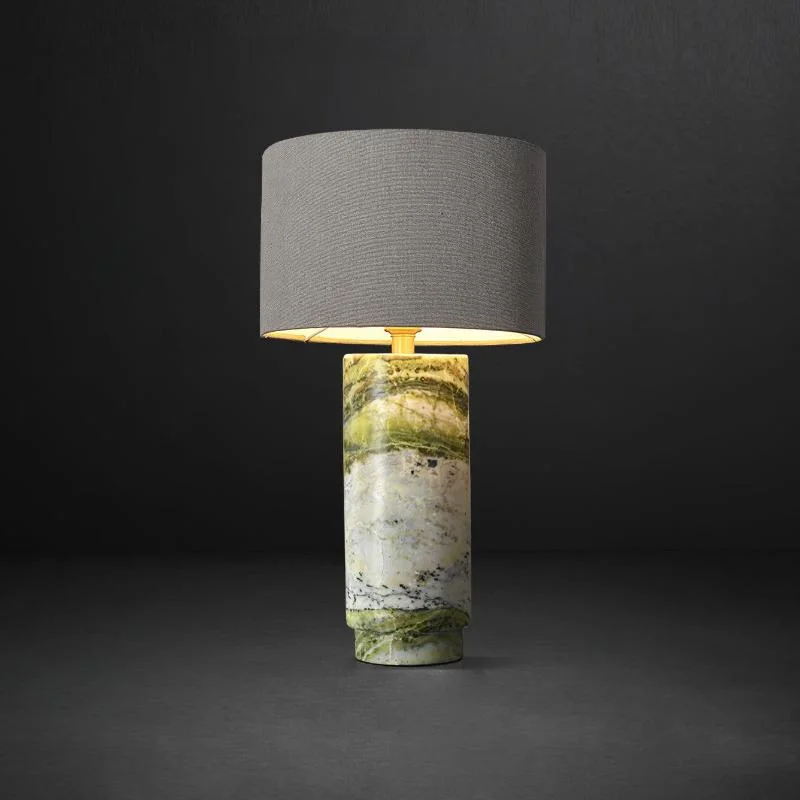 Green Marble+Grey Lampshade