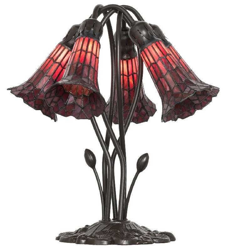 Stained Glass Pond Lily Five Light Table Lamp