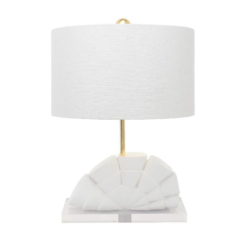 Rialto White Table Lamp with white linen drum shade