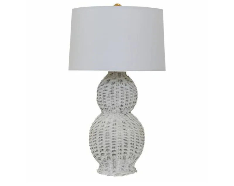 Worlds Away Malina Rustic White Table Lamp