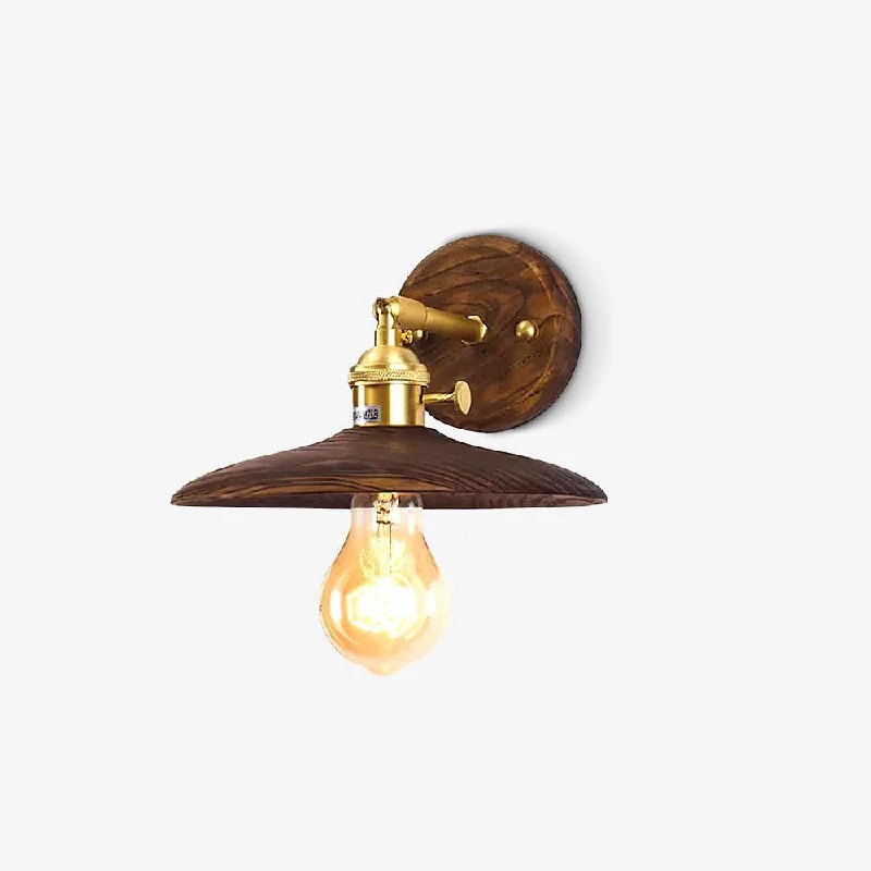 Walnut Flared Wall Light