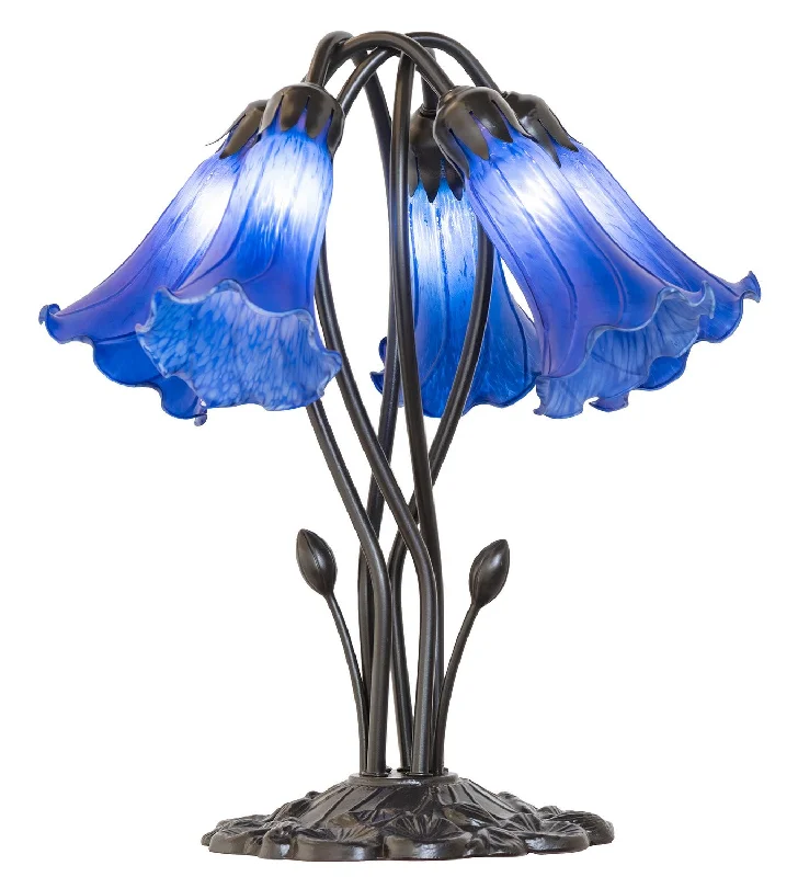 Blue Five Light Table Lamp