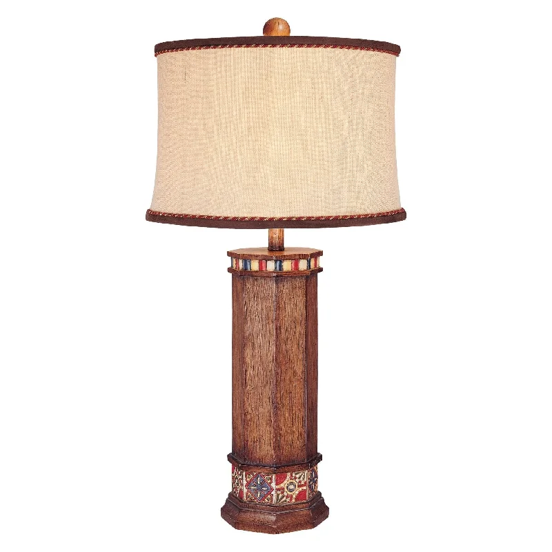 Minka Lavery One Light Table Lamp in Brown Wood Look