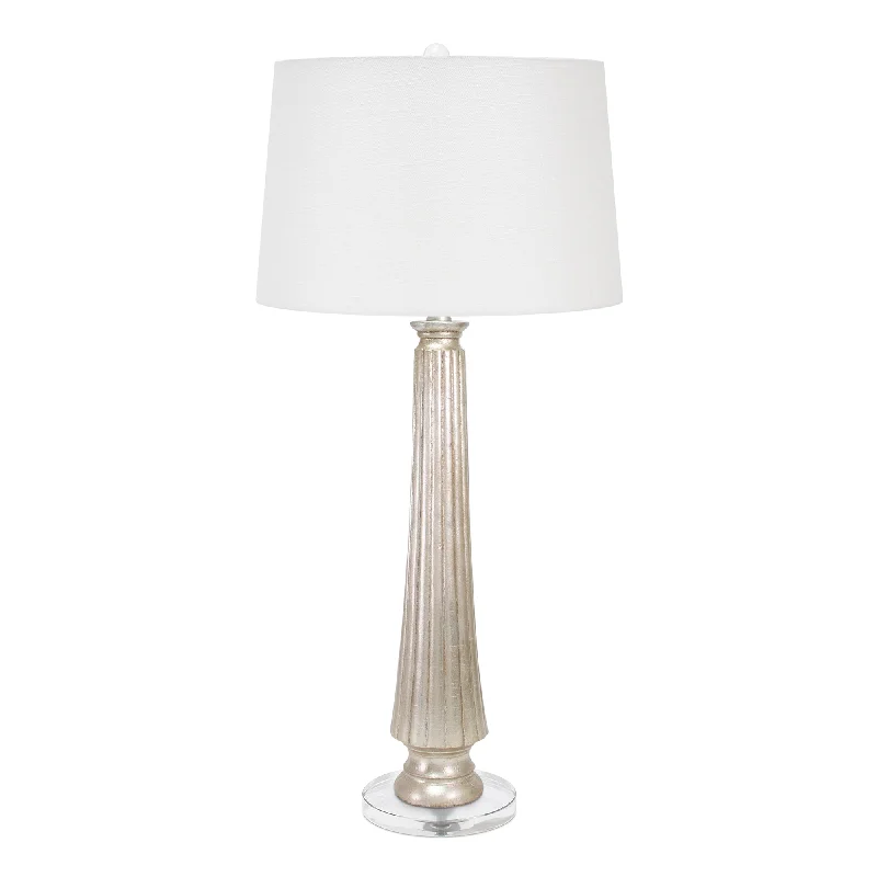 Silver Squire Table Lamp- with Casual Linen Shade