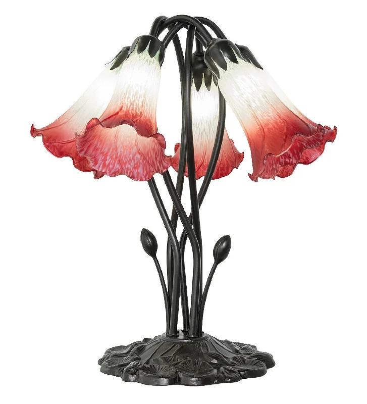 Red/Seafoam Five Light Table Lamp