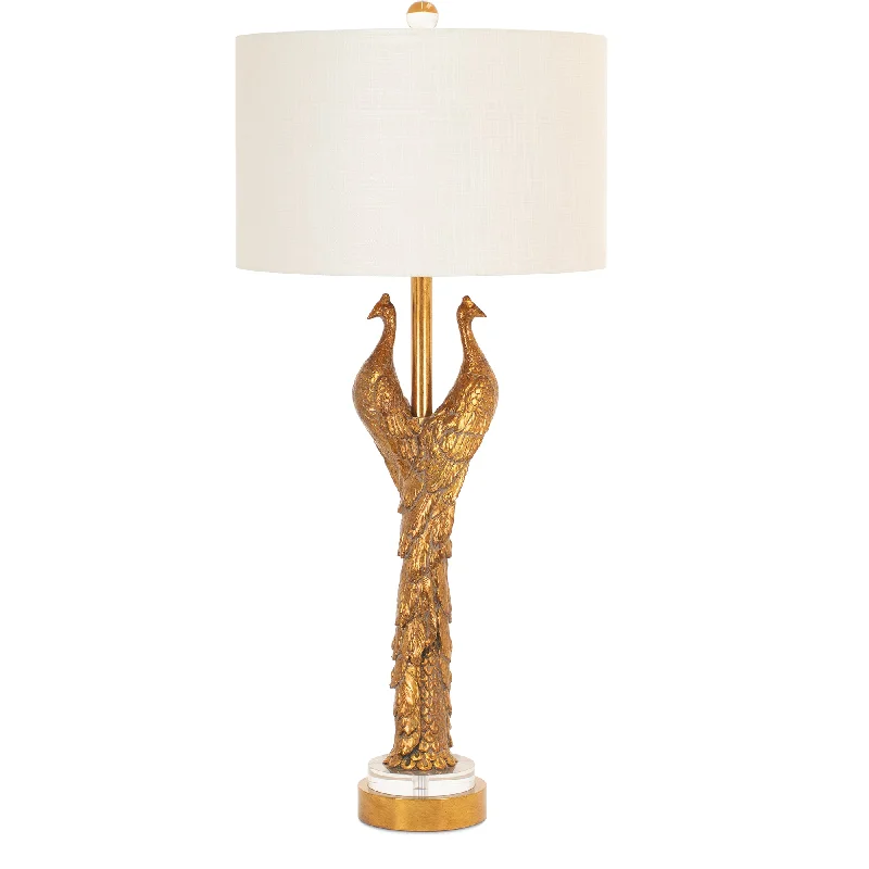 Golden Peacock Table Lamp