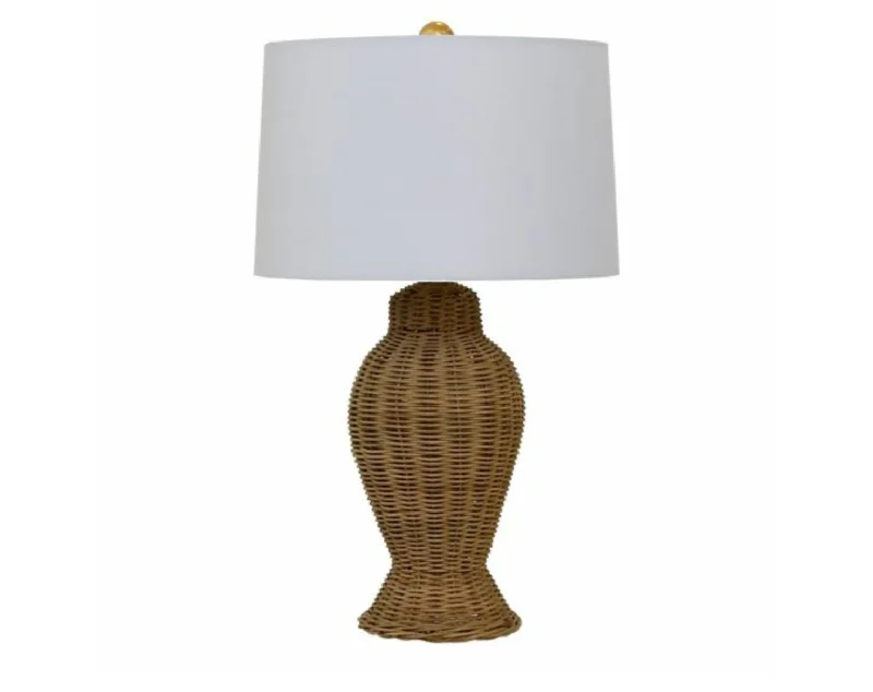 Worlds Away Manolo Rattan Table Lamp