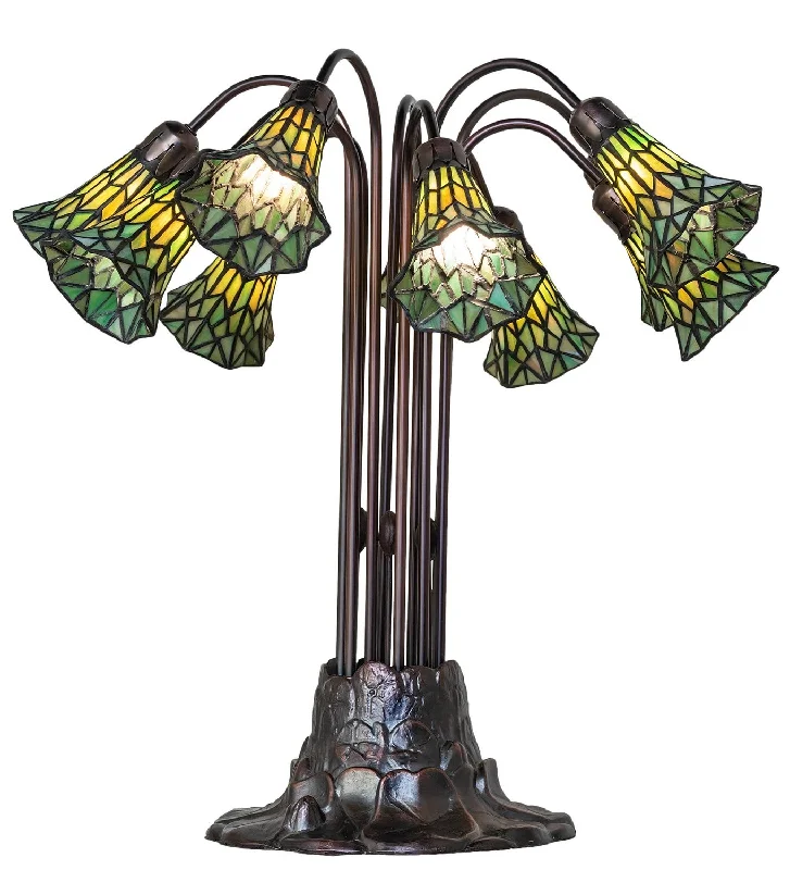 Stained Glass Pond Lily Ten Light Table Lamp