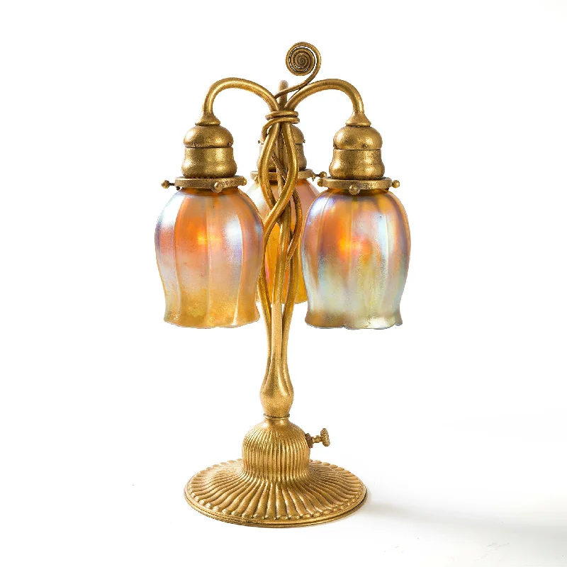 Tiffany Studios New York "Newell Post" Favrile Glass Desk Lamp