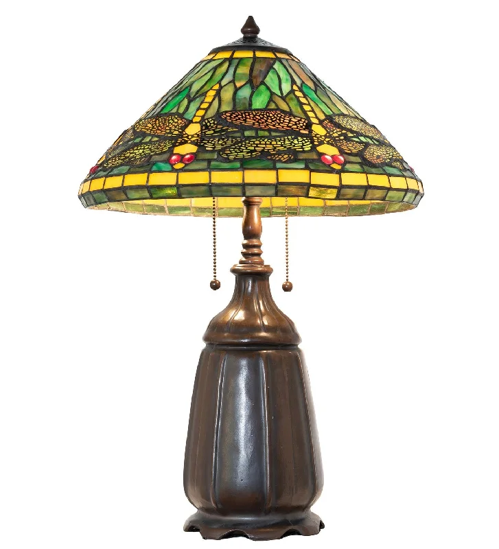 Tiffany Dragonfly Two Light Table Lamp