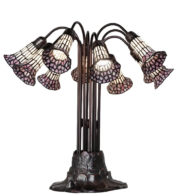 Stained Glass Pond Lily Ten Light Table Lamp