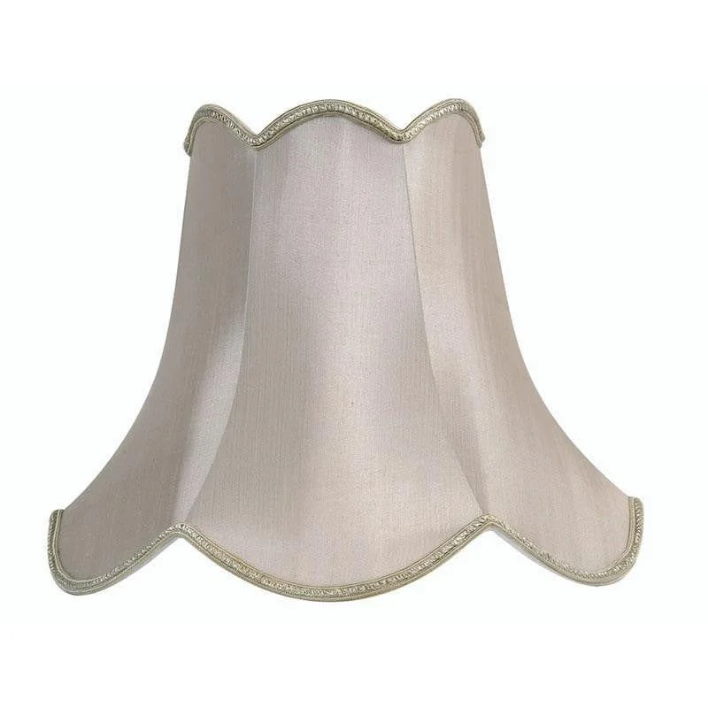 Oaks Lighting 20" Scalloped Soft Grey Faux Silk Lamp Shade