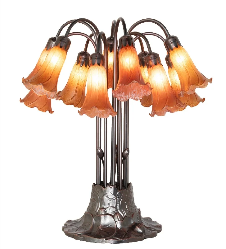 Amber Tiffany Pond Lily 12 Light Table Lamp