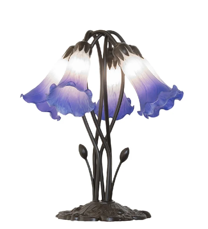 Blue/White Five Light Table Lamp