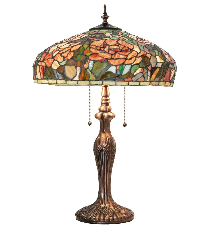 Tiffany Peony Two Light Table Lamp