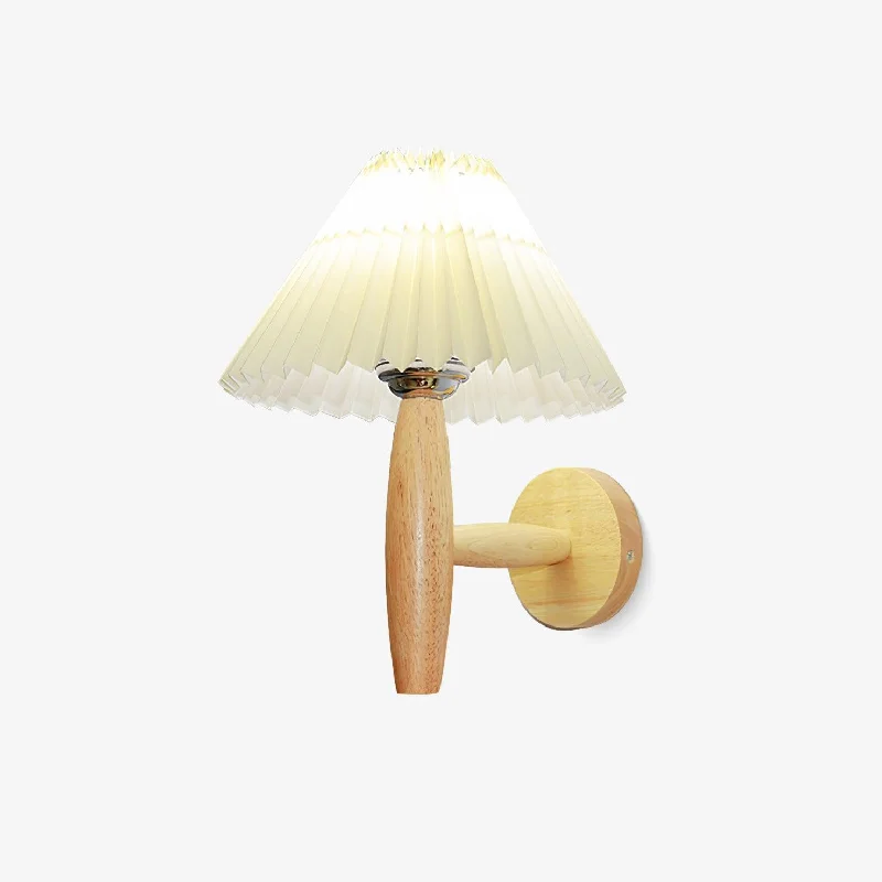 Oak Pleated Wall Light