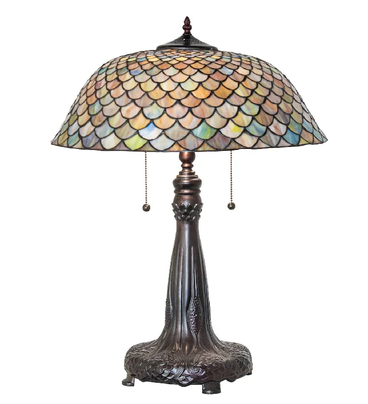 Tiffany Fishscale Two Light Table Lamp